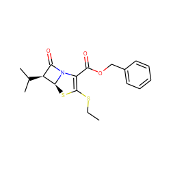 CCSC1=C(C(=O)OCc2ccccc2)N2C(=O)[C@H](C(C)C)[C@@H]2S1 ZINC000095560748