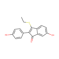 CCSC1=C(c2ccc(O)cc2)C(=O)c2cc(O)ccc21 ZINC000028473870