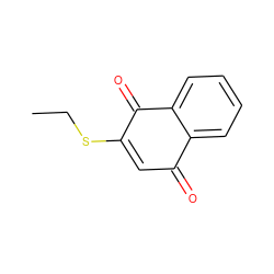 CCSC1=CC(=O)c2ccccc2C1=O ZINC000001680928