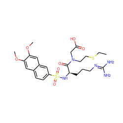 CCSCCN(CC(=O)O)C(=O)[C@@H](CCCN=C(N)N)NS(=O)(=O)c1ccc2cc(OC)c(OC)cc2c1 ZINC000028756500