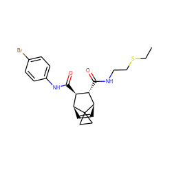 CCSCCNC(=O)[C@H]1[C@H](C(=O)Nc2ccc(Br)cc2)[C@@H]2C=C[C@H]1C21CC1 ZINC000168443539