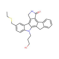 CCSCc1ccc2c(c1)c1c3c(c4c(c1n2CCCO)Cc1ccccc1-4)C(=O)NC3 ZINC000013530112