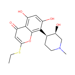 CCSc1cc(=O)c2c(O)cc(O)c([C@@H]3CCN(C)C[C@@H]3O)c2o1 ZINC000012354901