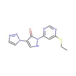 CCSc1cc(-n2[nH]cc(-n3ccnn3)c2=O)ncn1 ZINC000043195428