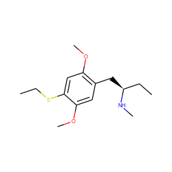 CCSc1cc(OC)c(C[C@@H](CC)NC)cc1OC ZINC000013641805