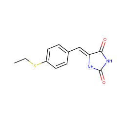 CCSc1ccc(/C=C2\NC(=O)NC2=O)cc1 ZINC000040865591