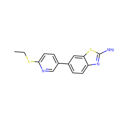 CCSc1ccc(-c2ccc3nc(N)sc3c2)cn1 ZINC000474609336