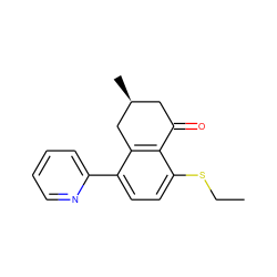 CCSc1ccc(-c2ccccn2)c2c1C(=O)C[C@H](C)C2 ZINC000000008886