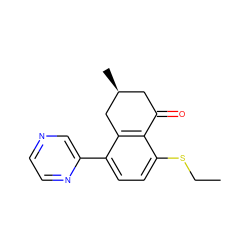 CCSc1ccc(-c2cnccn2)c2c1C(=O)C[C@H](C)C2 ZINC000000026422