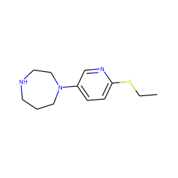 CCSc1ccc(N2CCCNCC2)cn1 ZINC000013703965