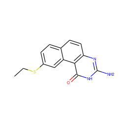 CCSc1ccc2ccc3nc(N)[nH]c(=O)c3c2c1 ZINC000013832399