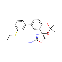 CCSc1cccc(-c2ccc3c(c2)[C@@]2(COC(N)=N2)C2(COC2)C(C)(C)O3)c1 ZINC000220718942