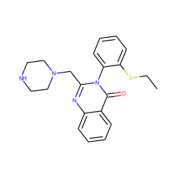 CCSc1ccccc1-n1c(CN2CCNCC2)nc2ccccc2c1=O ZINC000072122996