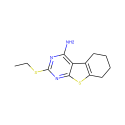 CCSc1nc(N)c2c3c(sc2n1)CCCC3 ZINC000003894254