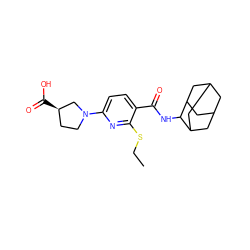 CCSc1nc(N2CC[C@@H](C(=O)O)C2)ccc1C(=O)NC1C2CC3CC(C2)CC1C3 ZINC000117667276