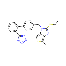 CCSc1nc2c(C)scc2n1Cc1ccc(-c2ccccc2-c2nnn[nH]2)cc1 ZINC000027310725