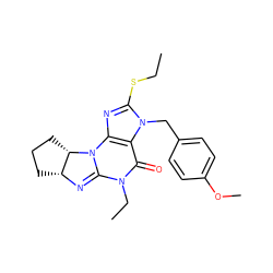 CCSc1nc2c(n1Cc1ccc(OC)cc1)C(=O)N(CC)C1=N[C@@H]3CCC[C@@H]3N12 ZINC000028755941