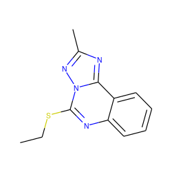 CCSc1nc2ccccc2c2nc(C)nn12 ZINC000009939949