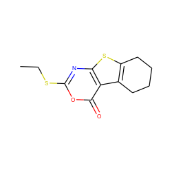 CCSc1nc2sc3c(c2c(=O)o1)CCCC3 ZINC000013779498