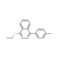 CCSc1nnc(-c2ccc(C)cc2)c2ccccc12 ZINC000000188658