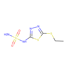 CCSc1nnc(NS(N)(=O)=O)s1 ZINC000040835999