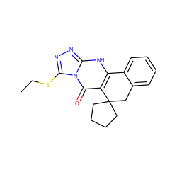 CCSc1nnc2[nH]c3c(c(=O)n12)C1(CCCC1)Cc1ccccc1-3 ZINC000008686239