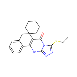 CCSc1nnc2[nH]c3c(c(=O)n12)C1(CCCCC1)Cc1ccccc1-3 ZINC000018178452