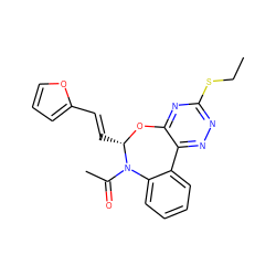 CCSc1nnc2c(n1)O[C@@H](/C=C/c1ccco1)N(C(C)=O)c1ccccc1-2 ZINC000000795621