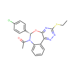 CCSc1nnc2c(n1)O[C@@H](c1ccc(Cl)cc1)N(C(C)=O)c1ccccc1-2 ZINC000003640798