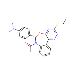 CCSc1nnc2c(n1)O[C@@H](c1ccc(N(C)C)cc1)N(C(C)=O)c1ccccc1-2 ZINC000002497695