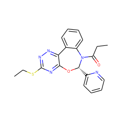 CCSc1nnc2c(n1)O[C@@H](c1ccccn1)N(C(=O)CC)c1ccccc1-2 ZINC000000684640