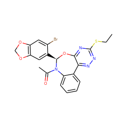 CCSc1nnc2c(n1)O[C@H](c1cc3c(cc1Br)OCO3)N(C(C)=O)c1ccccc1-2 ZINC000000683681