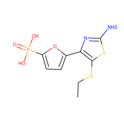 CCSc1sc(N)nc1-c1ccc(P(=O)(O)O)o1 ZINC000066111503