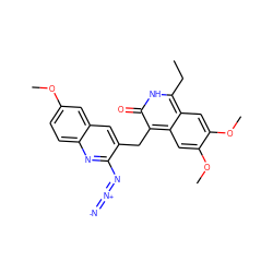 CCc1[nH]c(=O)c(Cc2cc3cc(OC)ccc3nc2N=[N+]=[N-])c2cc(OC)c(OC)cc12 ZINC000169703378