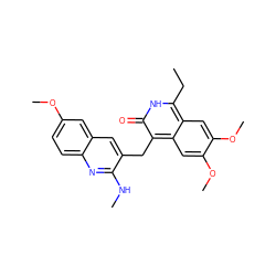 CCc1[nH]c(=O)c(Cc2cc3cc(OC)ccc3nc2NC)c2cc(OC)c(OC)cc12 ZINC000201591892