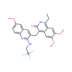 CCc1[nH]c(=O)c(Cc2cc3cc(OC)ccc3nc2NCC(F)(F)F)c2cc(OC)c(OC)cc12 ZINC000201595463