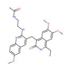 CCc1[nH]c(=O)c(Cc2cc3cc(OC)ccc3nc2NCCNC(C)=O)c2cc(OC)c(OC)cc12 ZINC000201610428