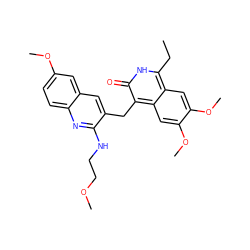 CCc1[nH]c(=O)c(Cc2cc3cc(OC)ccc3nc2NCCOC)c2cc(OC)c(OC)cc12 ZINC000142262465