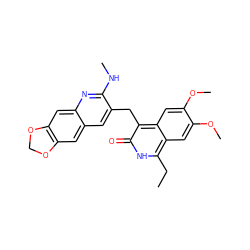 CCc1[nH]c(=O)c(Cc2cc3cc4c(cc3nc2NC)OCO4)c2cc(OC)c(OC)cc12 ZINC000201605132