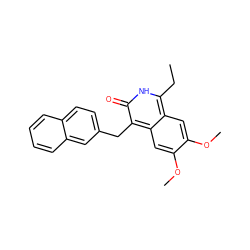 CCc1[nH]c(=O)c(Cc2ccc3ccccc3c2)c2cc(OC)c(OC)cc12 ZINC000169703361