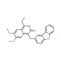 CCc1[nH]c(=O)c(Cc2ccc3oc4ccccc4c3c2)c2cc(OC)c(OC)cc12 ZINC000169703349