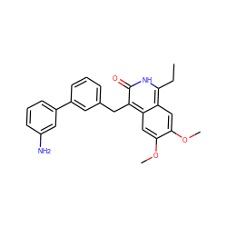 CCc1[nH]c(=O)c(Cc2cccc(-c3cccc(N)c3)c2)c2cc(OC)c(OC)cc12 ZINC000169703353