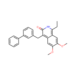 CCc1[nH]c(=O)c(Cc2cccc(-c3ccccc3)c2)c2cc(OC)c(OC)cc12 ZINC000169703351