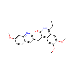 CCc1[nH]c(=O)c(Cc2cnc3cc(OC)ccc3c2)c2cc(OC)c(OC)cc12 ZINC000169703371