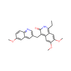 CCc1[nH]c(=O)c(Cc2cnc3ccc(OC)cc3c2)c2cc(OC)c(OC)cc12 ZINC000169703386