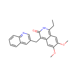 CCc1[nH]c(=O)c(Cc2cnc3ccccc3c2)c2cc(OC)c(OC)cc12 ZINC000169703382