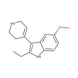 CCc1[nH]c2ccc(OC)cc2c1C1=CCNCC1 ZINC000028526365