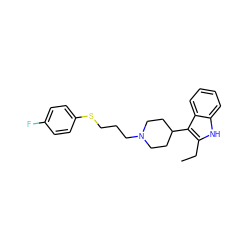 CCc1[nH]c2ccccc2c1C1CCN(CCCSc2ccc(F)cc2)CC1 ZINC000115229248