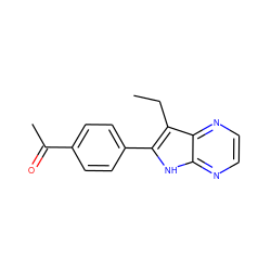 CCc1c(-c2ccc(C(C)=O)cc2)[nH]c2nccnc12 ZINC000063539413