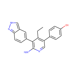 CCc1c(-c2ccc(O)cc2)cnc(N)c1-c1ccc2n[nH]cc2c1 ZINC001772617371